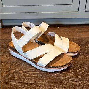 Skechers White Strap Sandals Size 8